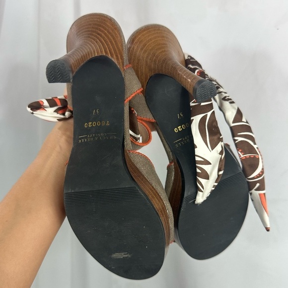 Tracy & Belle tan heels with ribbon tie size 37 - Picture 6 of 10